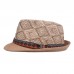 Men Straw Casual Vintage Ethnic Pattern All  match Sunshade Top Hats Flat Hats
