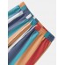 Men Colorful Striped Holiday Loose Drawstring Shorts With Pocket
