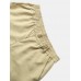 Men Solid Color Utility Pocket Street Elastic Waist Casual Cargo Pants