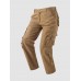 Men Solid Utility Pocket Zipper Ankle Length Casual Cargo Pants