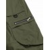 Men Multi Pockets Solid Color Belted Utility Zip String Casual Cargo Pants Overalls