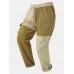 Men Hit Color Utility Pockets Elastic Waist Street Wide Overall Cargo Pants