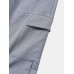 Men Solid Color Utility Street Long Multi Pockets Elastic Waist Soft Overalls