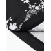 Mens Monochrome Japanese Floral Print 3 4 Sleeve Kimono