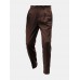 Men Solid Color Pleated Button Side Pockets Ankle Length Business Pants