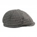 Men Cotton Plaid Pattern Casual Octagonal Hats Painter Hats Beret Flat Caps