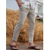 Men Solid Colors Elastic Waist Hem Cuff Side Pocket Leisure Fit Pants