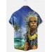 Men's Fun Hawaiian Surf Art Short Sleeve Shirt