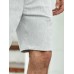 Men Plain Color Zip Button Mid Length Casual Pants with Side Pocket