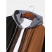 Mens Patchwork Double Pocket Corduroy Preppy Long Sleeve Hooded Shirts